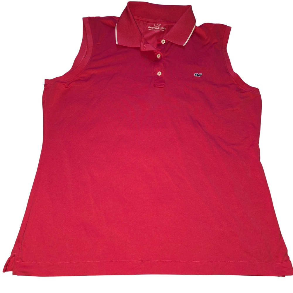 Vineyard‎ Vines Sleeveless Polo Shirt Pink Women's Large Collared Golf Top Large
